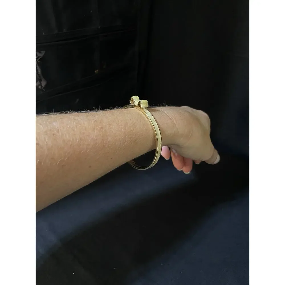 Kate Spade New York Moon River Opal Glitter Bangle Bow Gold-tone